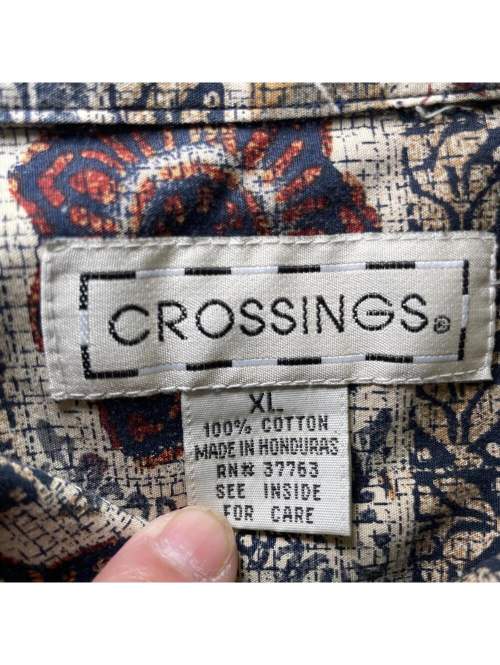 Crossings Men's XL Short Sleeve 100% Cotton Button Front Shirt w/ Pocket - Picture 6 of 8